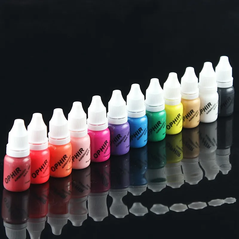 10ML Acrylic Paint Ink 19 Colors Airbrush Nail Inks Water Pigments Airbrush Nail For Spray Art Supplies