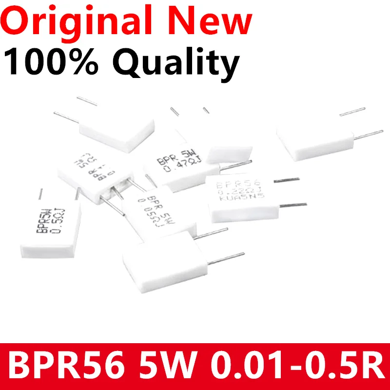 10 stücke BPR56 5W 0,001 0,1 0,15 0,22 0,25 0,33 0,5 ohm Nicht-induktive Keramik Zement Widerstand 0,1 R 0,15 R 0,22 R 0,25 R 0,33 R 0,5 R