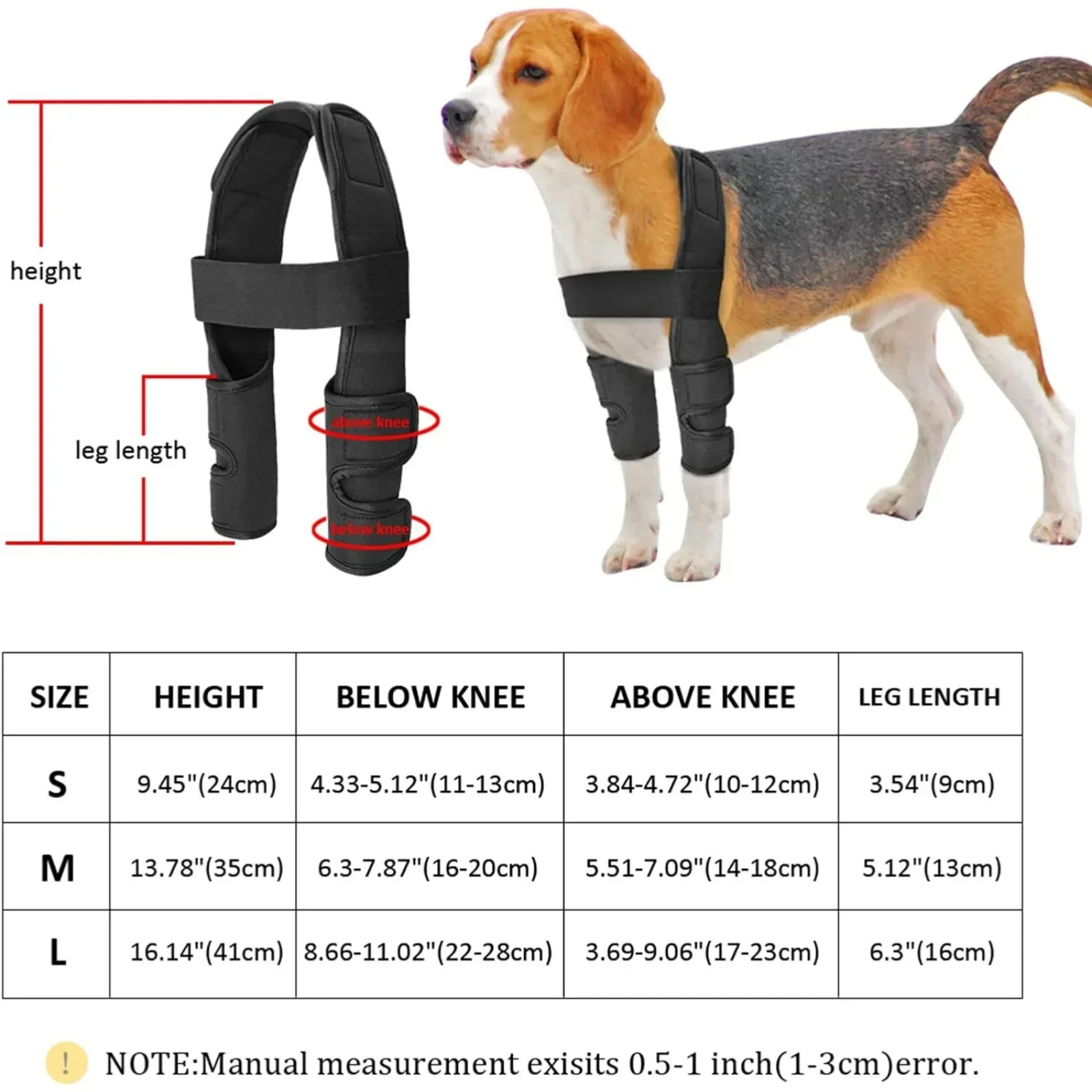 Dog Front Leg Knee Brace,Dog Leg Support with Hook & Loop,Adjustable Pet Leg Wounds Protector for Helping with Loss of Stability