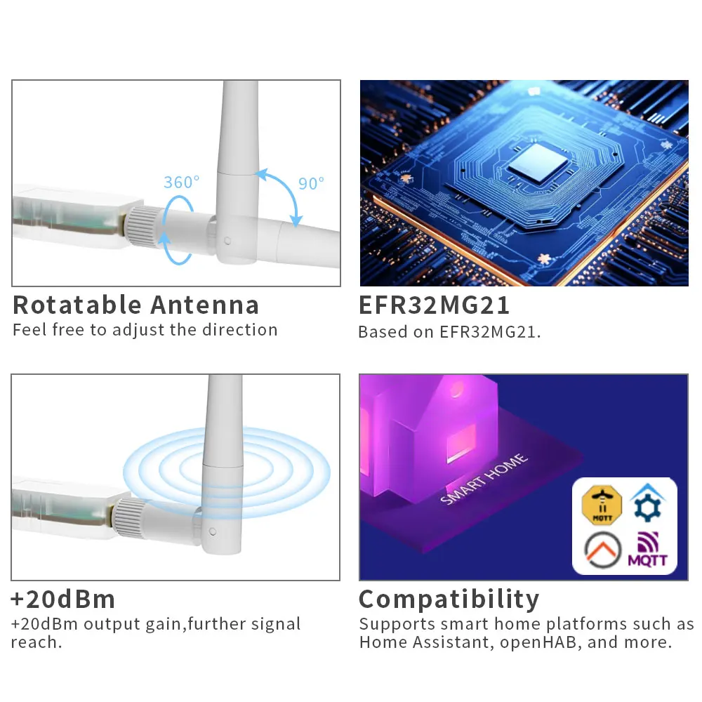 SMLIGHT-Adaptador de SLZB-07 CP2102N de velocidad rápida, convertidor USB/UART, rosca/materia, funciona con Zigbee2MQTT Home Assistant ZHA, SLZB-07p7