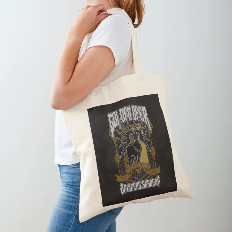 

Golden Deer Crest Tote Bag shopping cart bags cloth bag woman custom fabric bag hand ladies