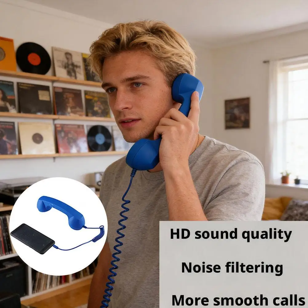 Retro-Style Typ-C Direktanschluss Handy-Ohrhörer Kopfhörer 3,5mm C-Port Headset für Vintage-Telefone – Detail 7