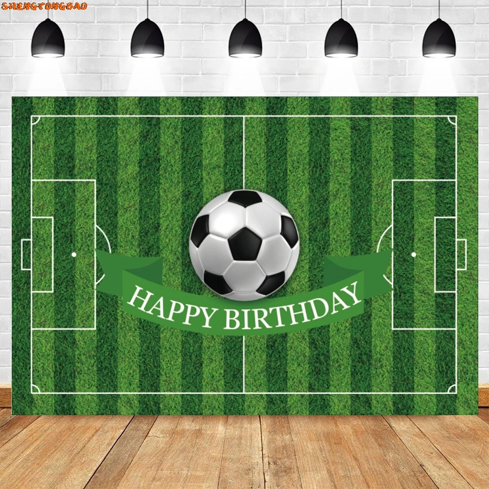 Toile de fond de football Green Enge Field, fond photo personnalisé, décoration de fête d'anniversaire pour garçons, accessoires de photographie de sport