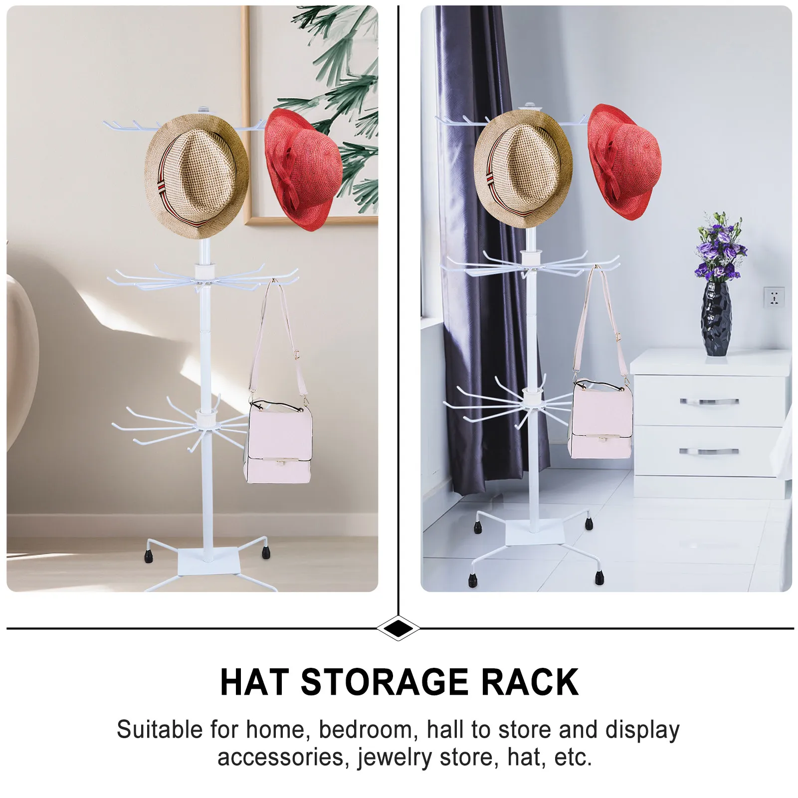 

Iron Hat Display Stand 3 Tier Storage Rack for Home Bedroom Hall Jewelry Accessories Wire Headwear Holder