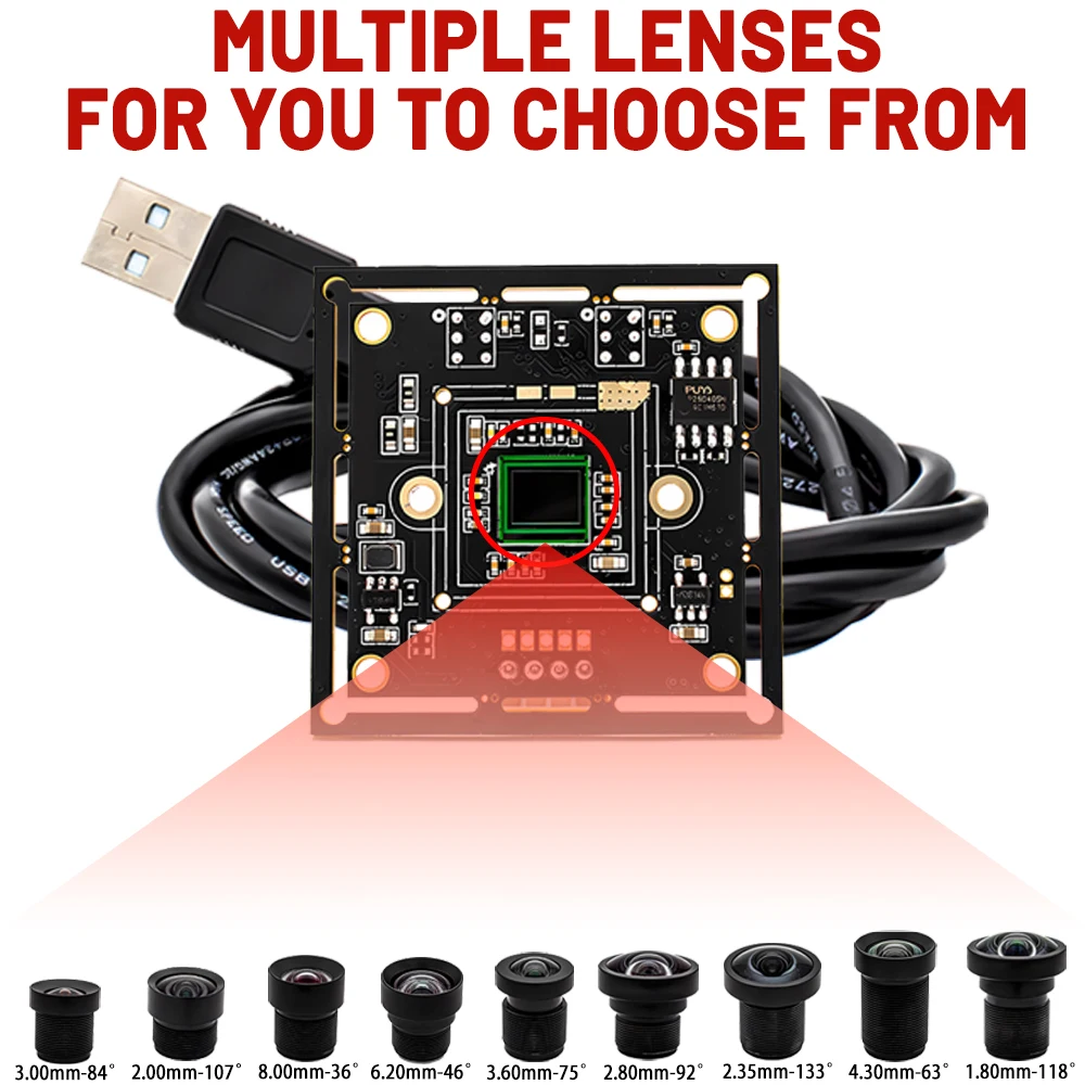 Módulo de cámara USB WGWK de 5MP, Sensor IMX335, 2592x1944, 30fps, placa USB2.0 sin lente de distorsión, Compatible con OTG UVS, Plug And Play