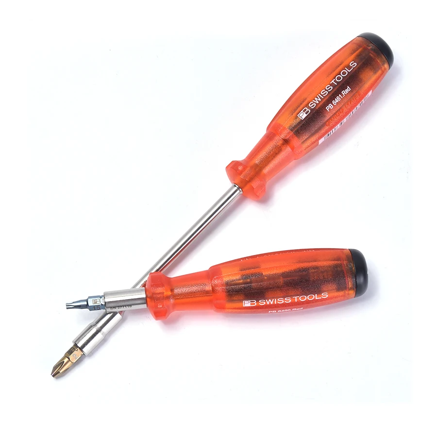 PB SWISS TOOLS 8 in 1 Precision Screwdriver Set with Integrated Bits Set Multi-colour Bits Repair Tool NO.PB 6464 Series