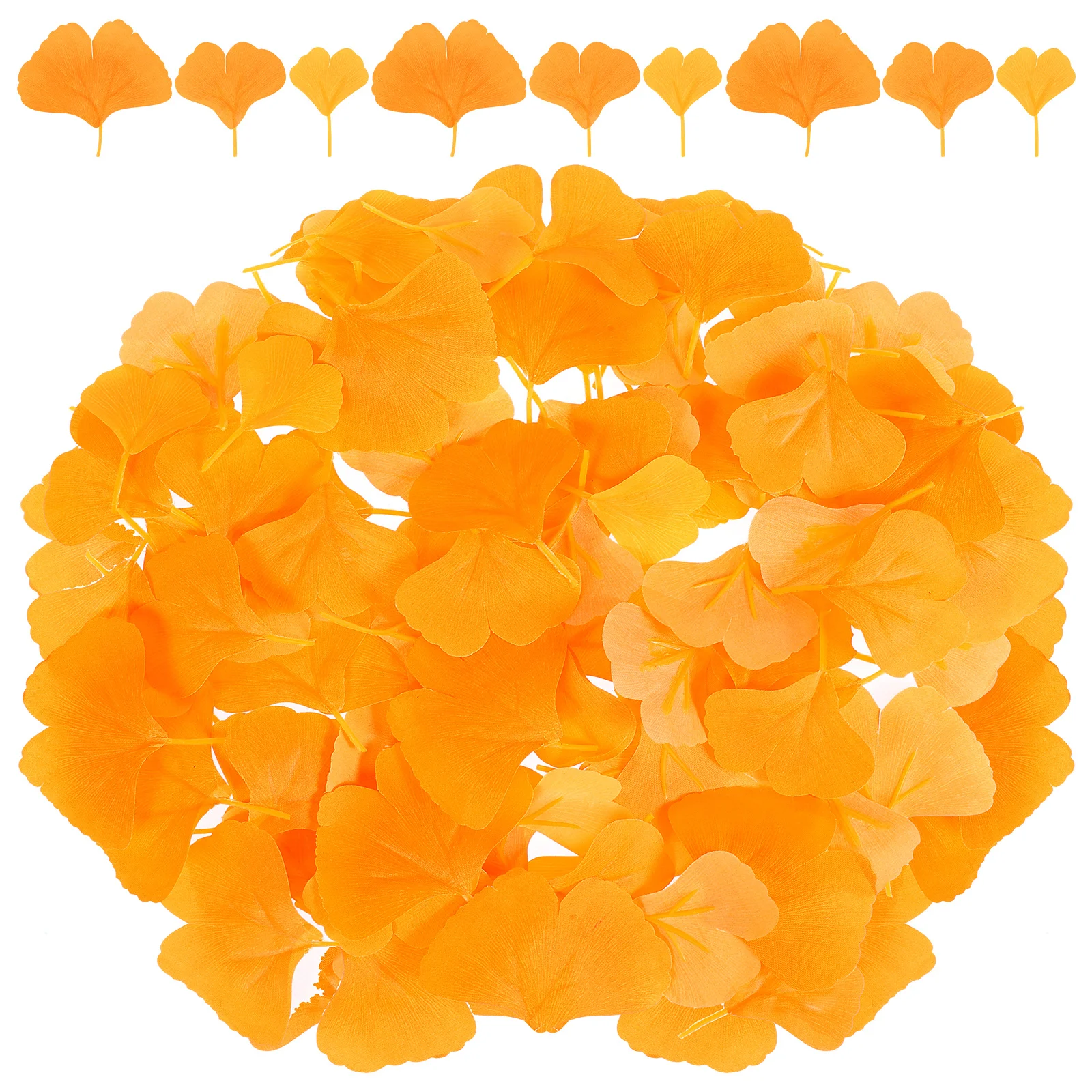 

100Pcs Fake Ginkgo Leaves Artificial Fall Leaves for Home Decor Party Favors Thanksgiving Decoration Wedding Aisle Scatter