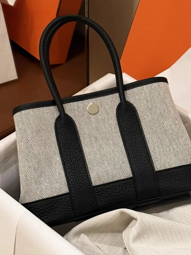 

Ele Commuter Women's Tote Bag 2026 New Sle Contrast Color Leather oulder Crossbody Bag Briti Sle Magnetic Bule