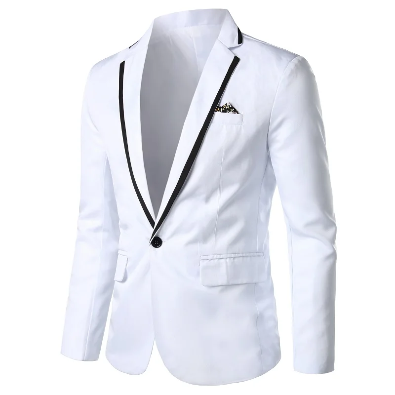 Chaqueta ajustada para hombre, traje informal de negocios, Blazer de un botón para novio de boda