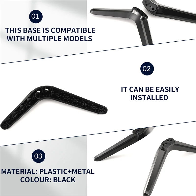 A11E-Universele TV-standaard, TV-standaard op tafelblad Vervanging, TV-basis Voetstuk Voeten TV-standaard Montagepoten 17 mm-20 mm