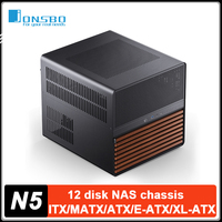 JONSBO N5 Black NAS Case 12 Hard Drive Slots ATX Motherboard Large Power Supply Aluminum Desktop Chassis With Fan