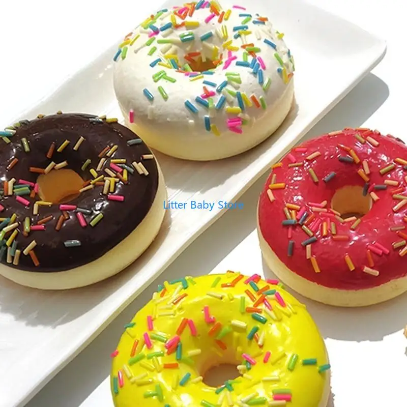 N80C Weiche künstliche Donut -Brot -Donuts Stress Relief Neuheit Spielzeug Squeeze Spielzeug Simulation Cake Model