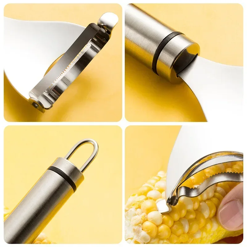 Stainless Steel Corn Planer Ergonomic Handle Corn Peeler Peel Separate Enjoy Fresh Corn with Minimal Effort Fruit Vegetable Tool