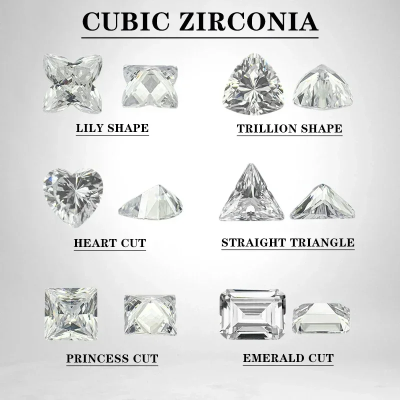 

Cubic Zirconia White Trillion Shape Various Size Loose Gemstone For Earrings Pendant Jewelry Diy Making