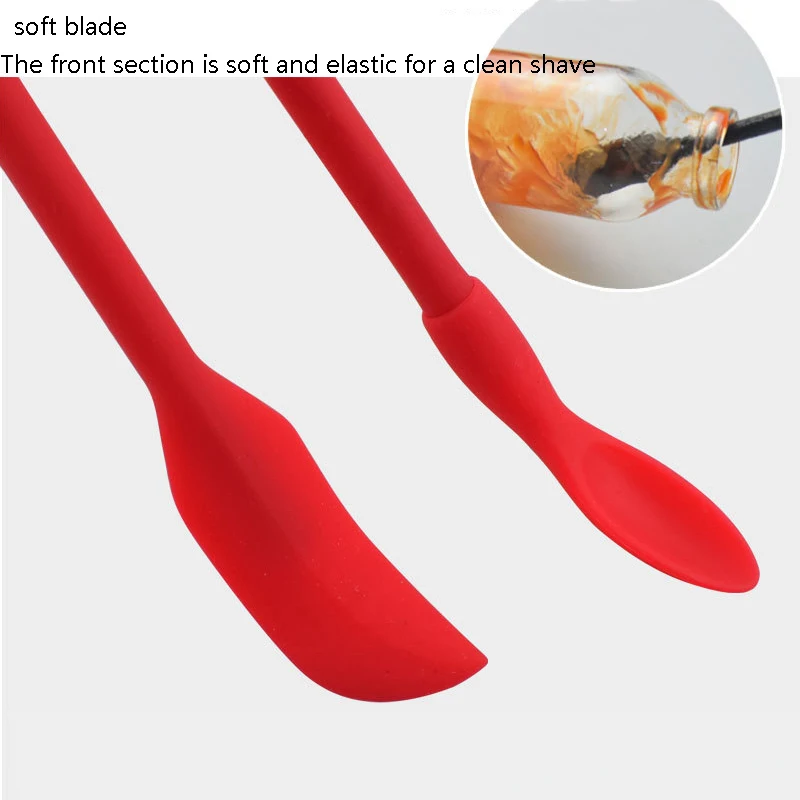 Mini Silicone Spatula Thin Jar Bottle Silicone Scraper Gadget Face Mask Brush Flexible Silicone Scraper Kitchen Utensils