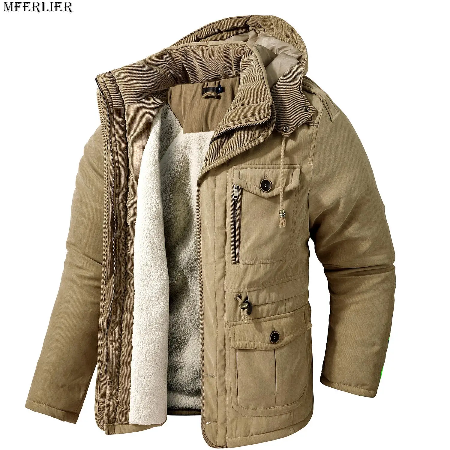 Parkas à capuche Smile pour hommes, coupe-vent, pardessus d'optique masculine, veste longue de l'armée, vêtements de haute qualité, hiver