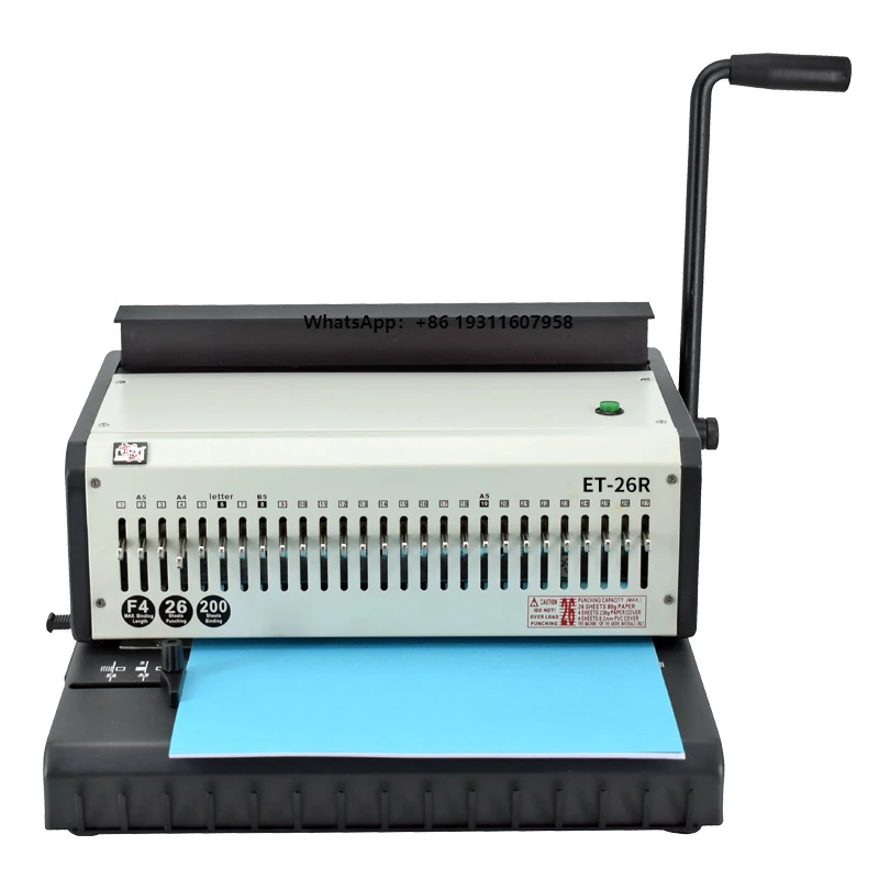 

Factory Office 2:1 Wire Binder RAYSON ET-26R A3A4 Punching Binding Machine Double Loop Wire-O Thick Book Binding Machine