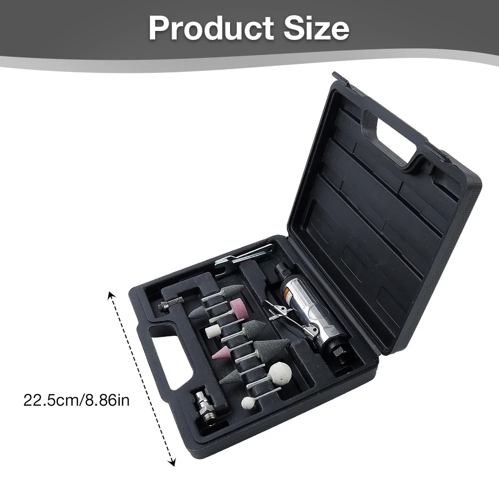 Pneumatic Grinder 1/4NPT, Home Grinding, Polishing, Rust Removal, And Trimming Tools, 10PCS 3mm/6mm Chuck Diameter Grinding Head