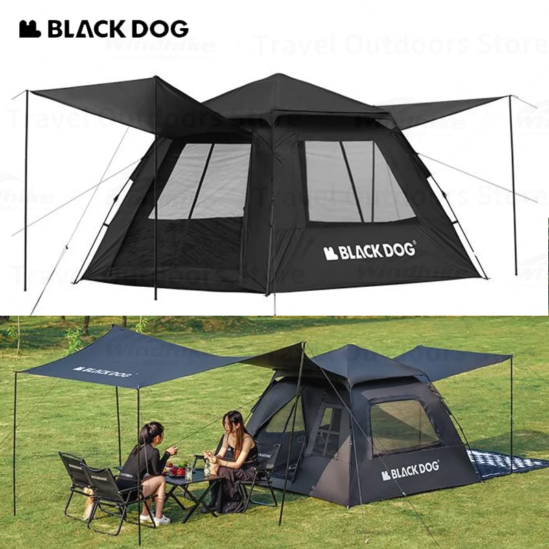 Naturehike BLACKDOG Automatic Tent 150D Vinyl Sunscreen Camping Outdoor Portable Two Doors Two Windows Tourist Tent Quick Beach