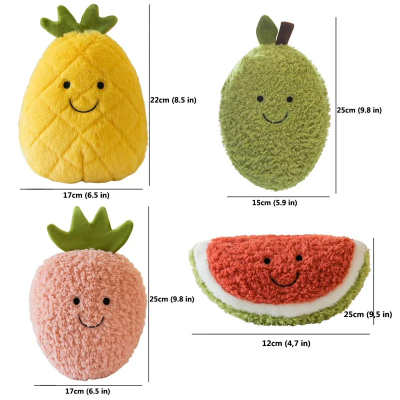 Cute Fruit Shape Dog Toys Interactive Cartoon Plush Dog Toy Bite Resistant Chew Toy Molar Teeth Cleaning Toys Pet Supplies