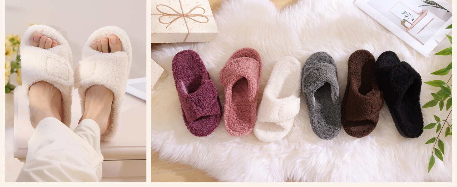 Litfun Orthopädische Damen-Hausschuhe für Plantarfasziitis, bequeme, weiche Sohle, rutschfeste Hausschuhe mit verstellbaren Riemen – Detail 5