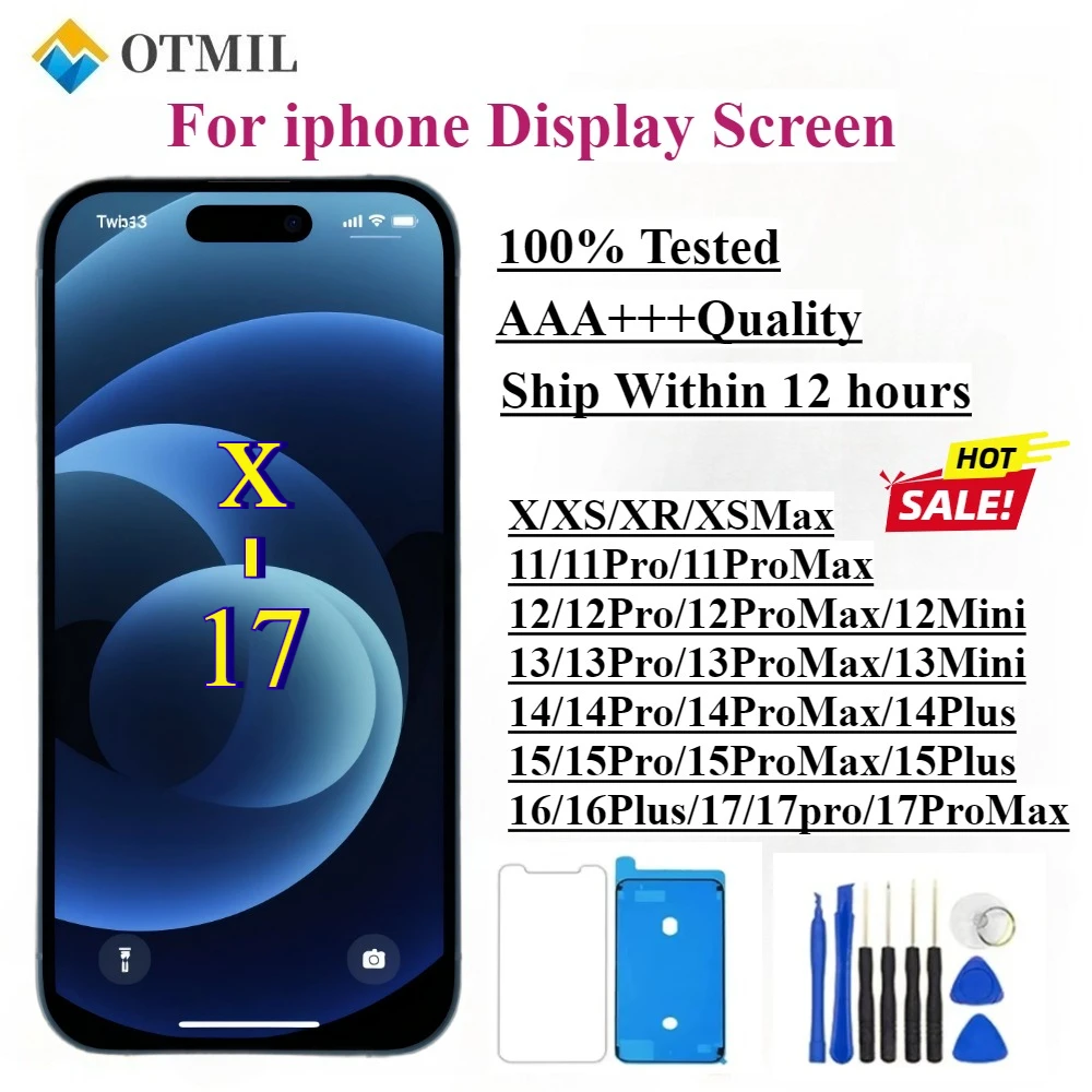 Nueva pantalla Incell Real para iPhone X XS XR 11 12 13 14 15 16 17 Pro Max Mini Plus LCD Incell reemplazo del digitalizador de pantalla