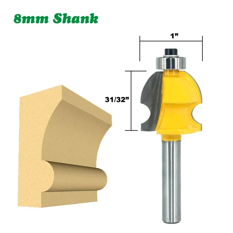 1PC 8MM Shank Milling Cutter Wood Carving Line Architectural Molding Router Bit Woodworking Tenon Milling Cutter Machine Tools