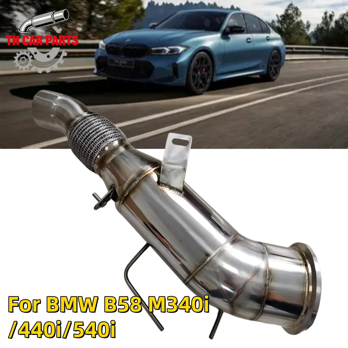 Downpipe SS Turbo Catless de acero inoxidable Gen 3 para BMW B58 M340i/440i/540i Gen 3 B58