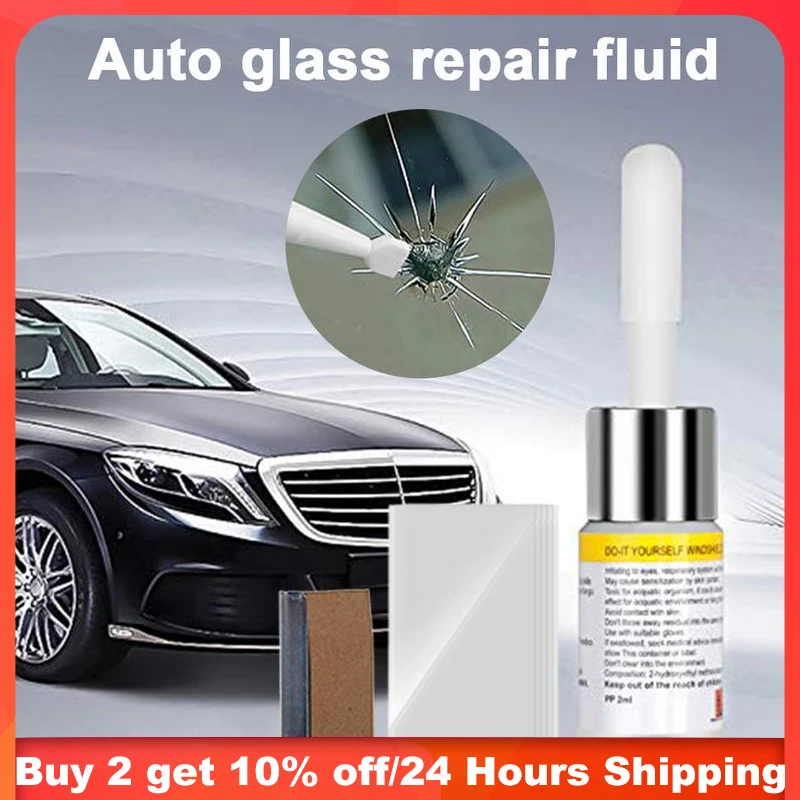 Car Windshield Repair Liquid Vehicles Scratch Car Window Glass Repair Liquid With Curing Stickers Auto Crack Repairing Corrector