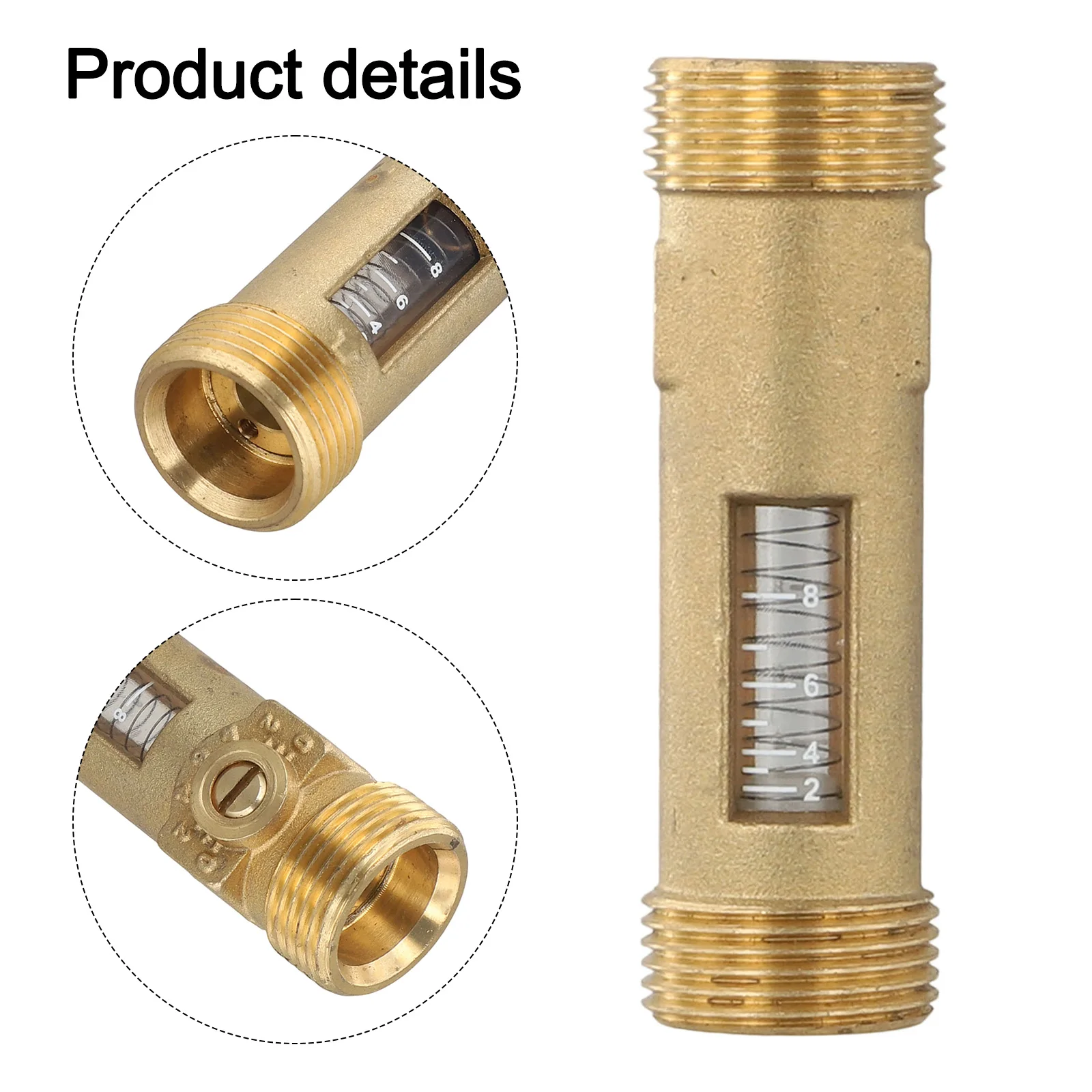 

Water System Flow Control 85mm Flow Adjustment Valve Automatic Pressure Relief Valve Connector Brass Flow Meter