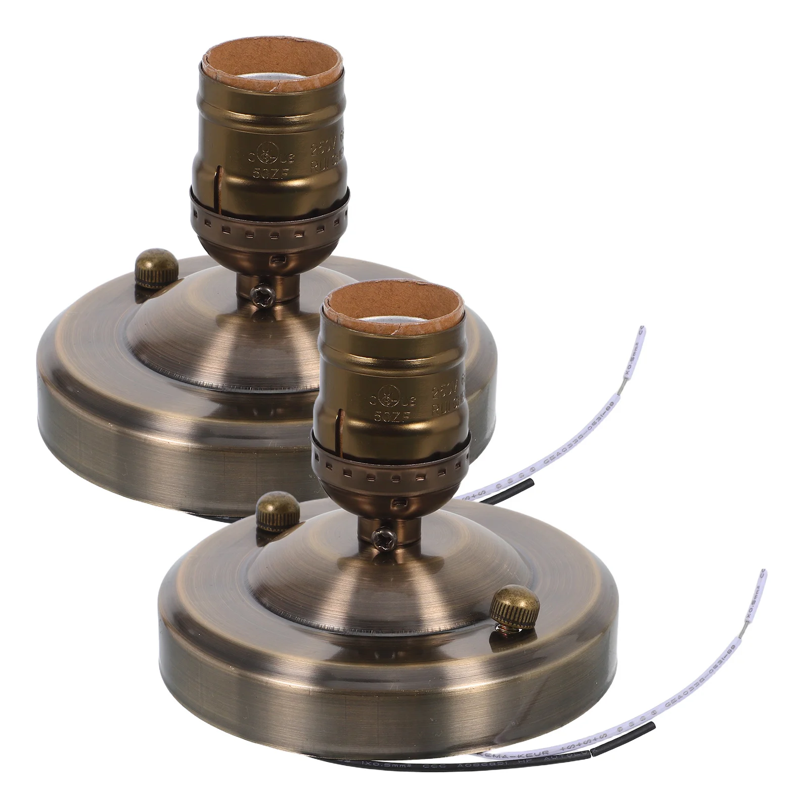 

2Pcs Retro Decorative Light Bulb Socket E27 E26 Wall Lamp Holder Ceiling Fixture Replacement Bedroom Hallway Kitchen