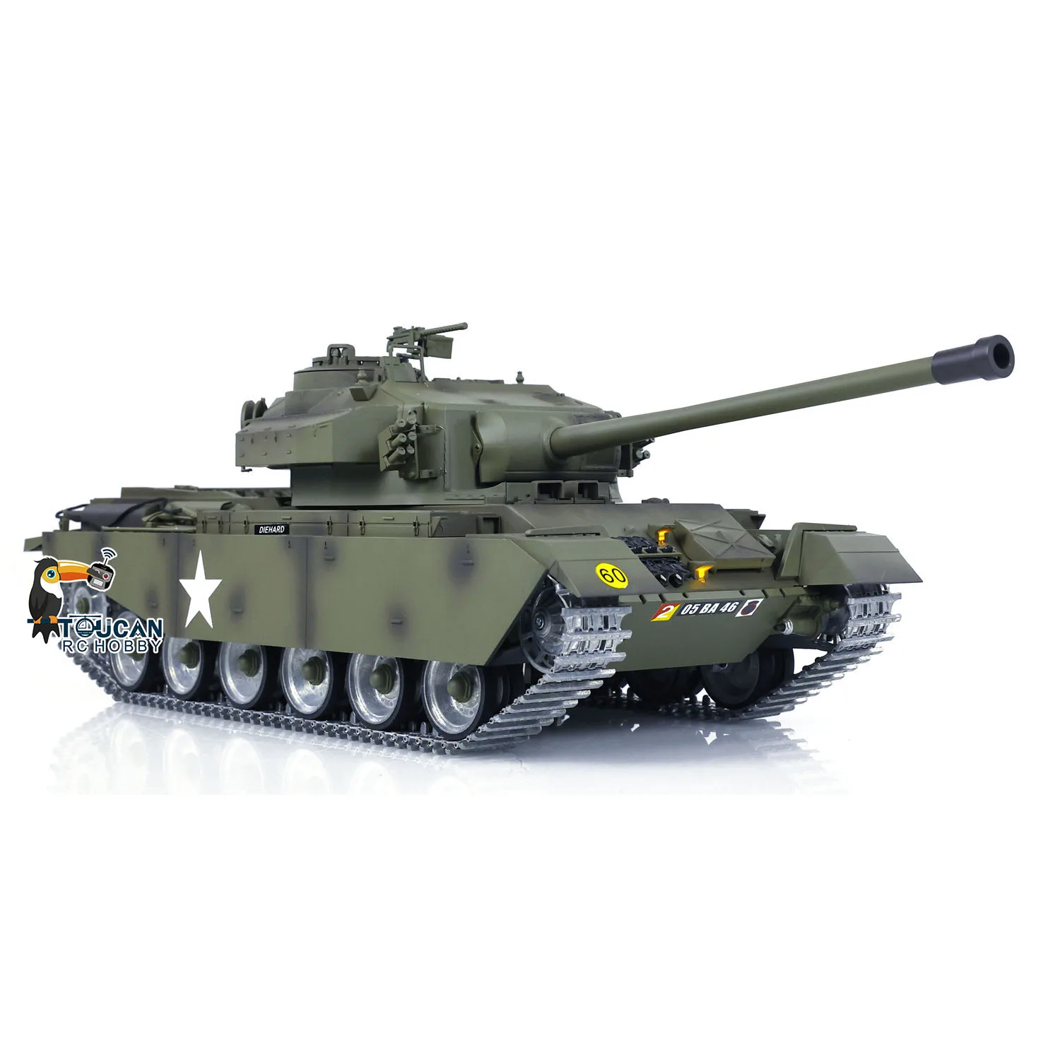 Tongde 1/16 RC Modello di carro armato British Centurion MK5 BB e carro armato da battaglia a infrarossi Tracce in metallo Barilotto Recoi BB Tiro Suono leggero