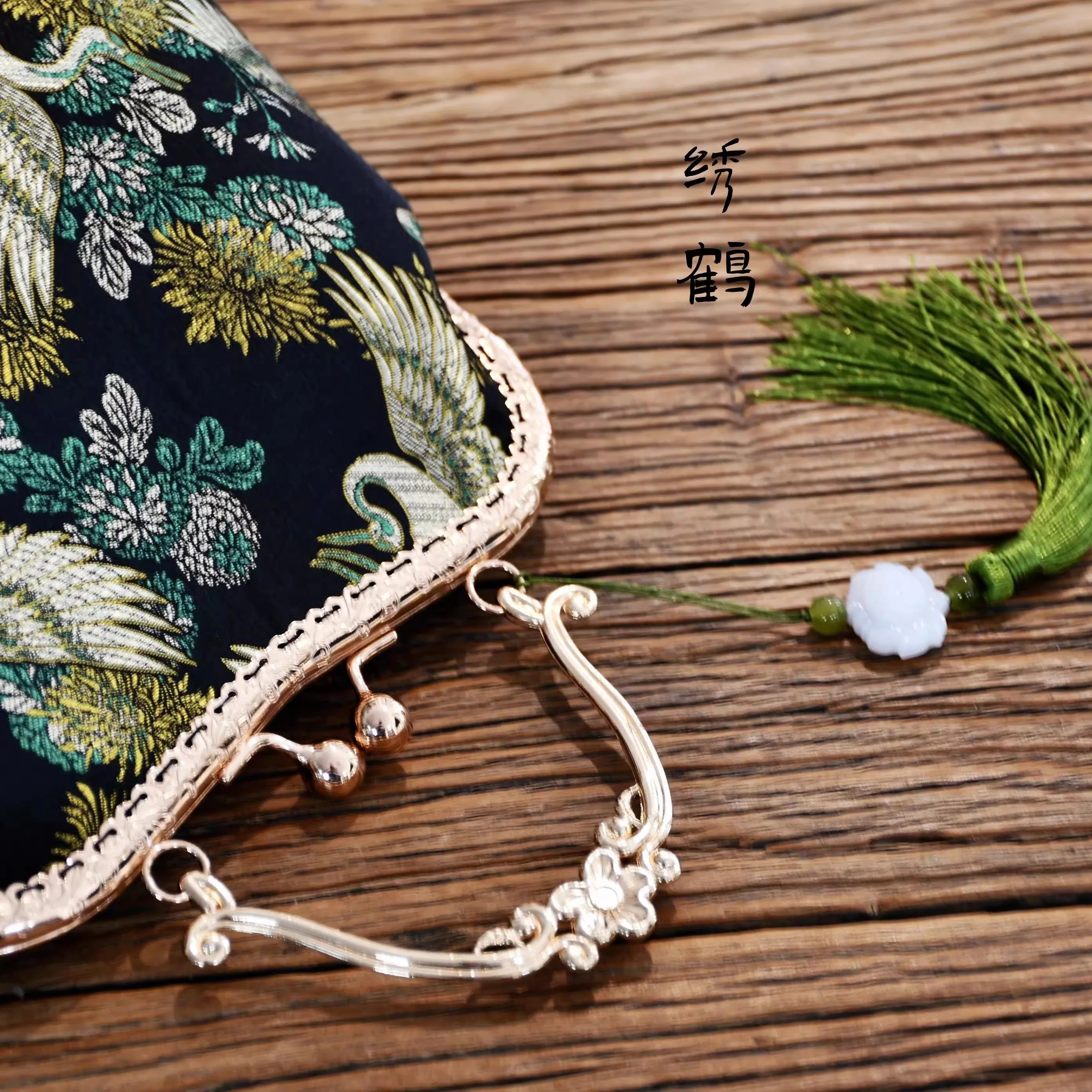 NEW Classic Green Top Handle Bag Women's Handbags Purses Mother Gift Bag Bags Vintage Chinese Designer Bags image 4