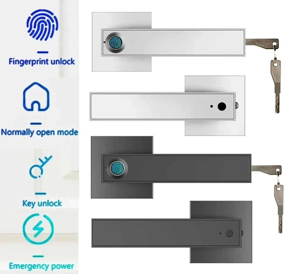 Fingerprint Password Door Lock With Tuya Electronic Smart Lock Digital Door Security Biometric Handle Lock For Bedroom Apartment