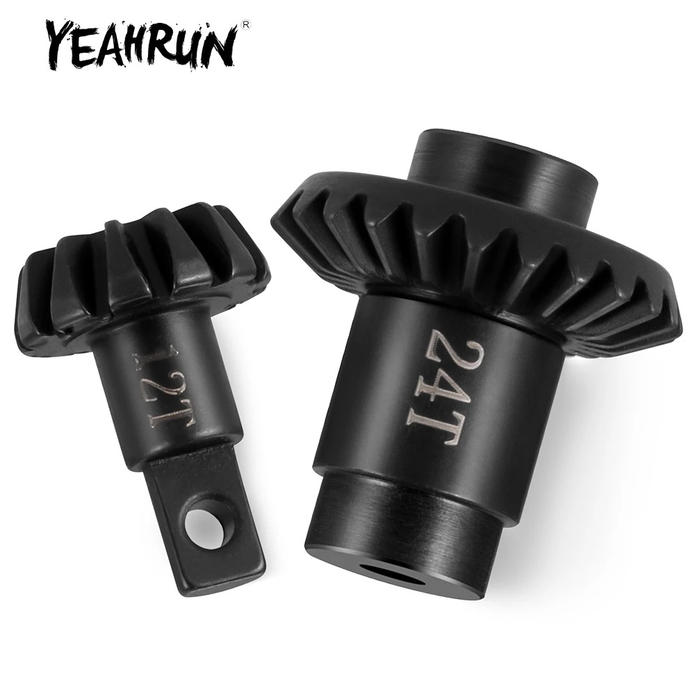 

YEAHRUN Steel 24T+12T Overdrive Underdrive Helical Gear for 1/24 RC Crawler Car Xiaoqi FMS Upgrade Accessories