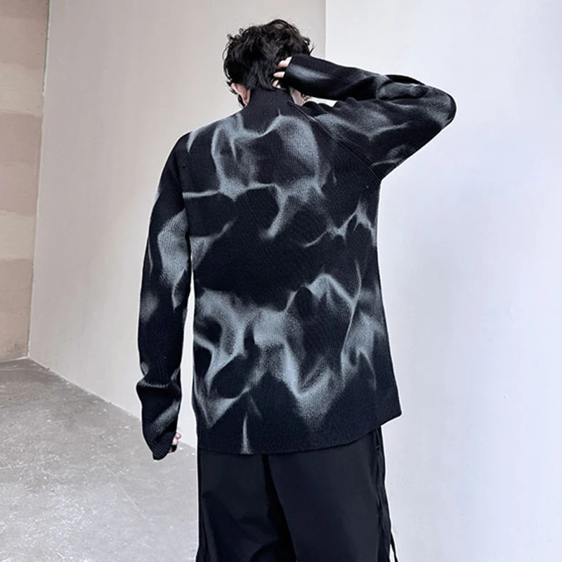 LUZHEN 2025 الخريف الشتاء موضة التعادل مصبوغ نمط محبوك الياقة المدورة الرجال الأصلي وسيم الشارع الشهير الأصلي سترة JY4446 #6