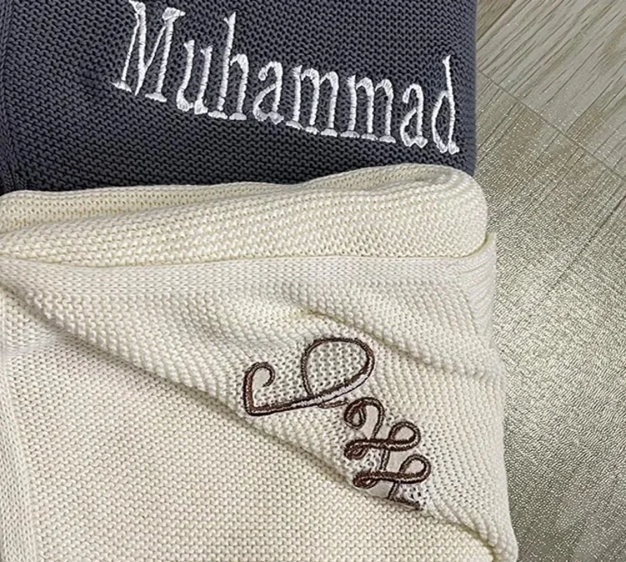 Customized Embroidered Name Sofa Blanket Baby Stroller Cover Blanket Personalized Baby Name Baby's Birth Gift Birthday Gift