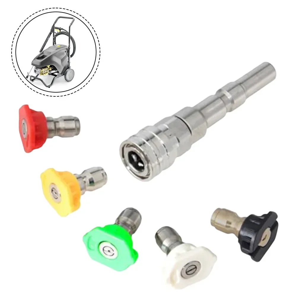 

1/4" Stainless Steel Pressure Washer Adapter For Efficient Cleaning Connectors Set Garden Tool Cleaning Tool Accessoies