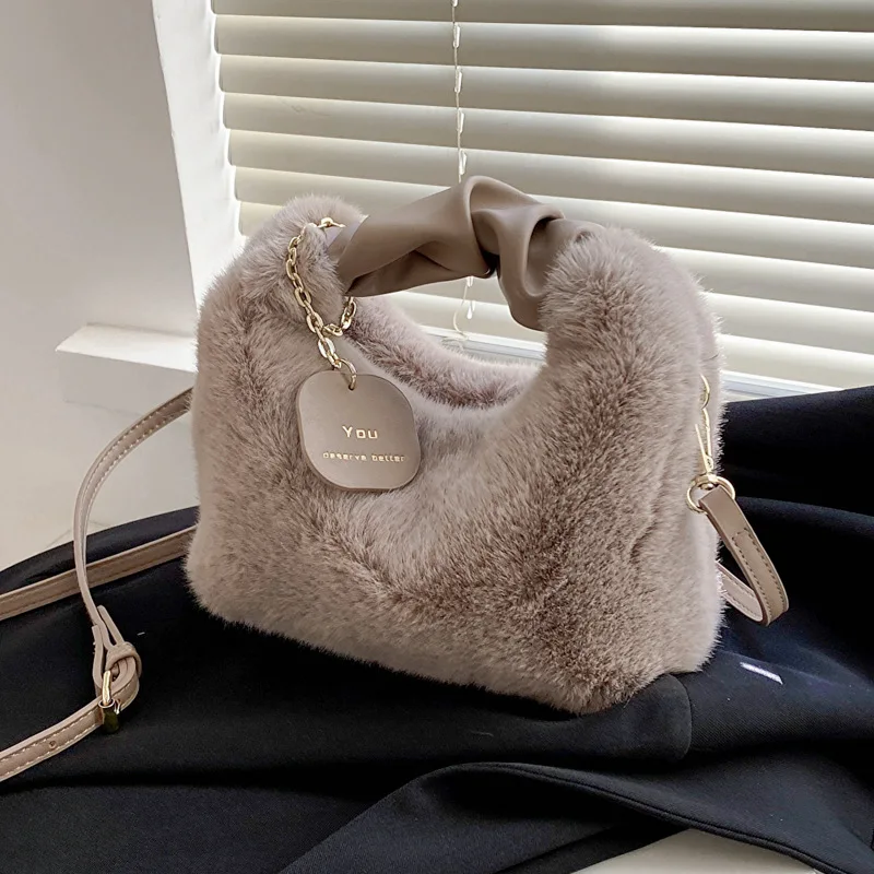 Plush Crossbody Bags for Women Purses and Handbags Fashionable Kids Bags for Girl Versatile Chain Handbag Designer Bag Bolsa Sac