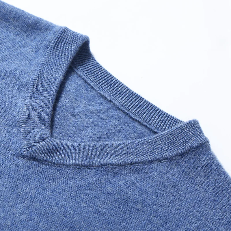Men V-neck Cashmere Waistcoat Solid Sleeveless Pullover 100% Worsted Cashmere Knitwear Sweater Casual Clothes Spring Summer Vest