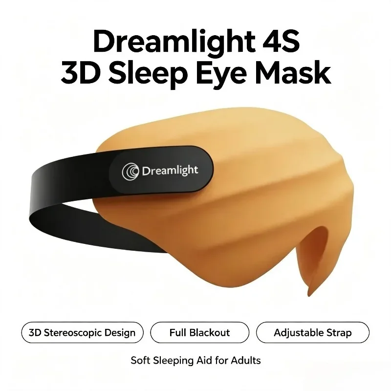 Dreamlight 4S 3D Stereoscopic Sleep Eye Mask Full Blackout Sleeping Aid Adjustable Strap Soft Comfortable Portable