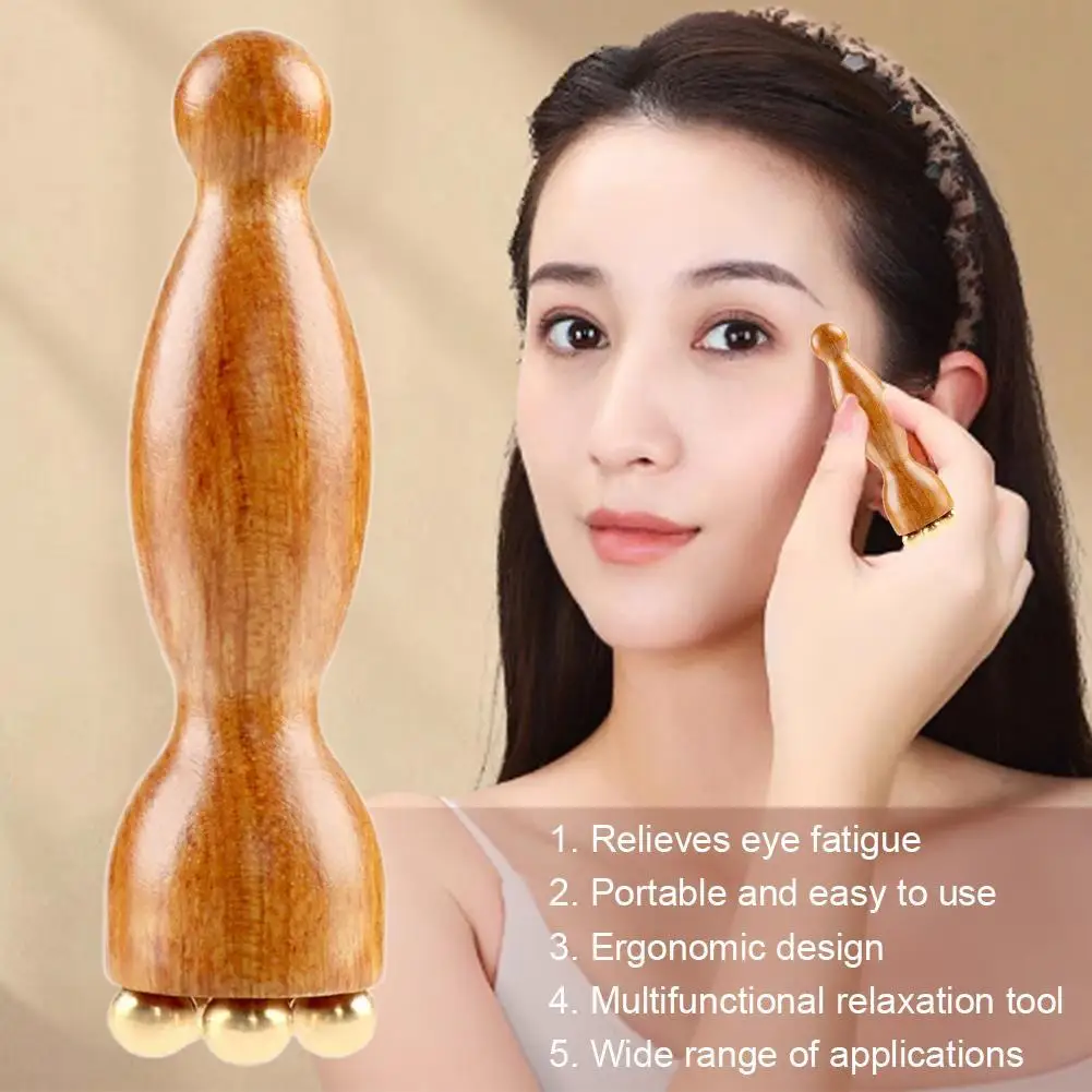 Professional Lotus Seedpod Beauty Brass & Rosewood Meridians Eye Relaxation Acupoint Gua Spot Facial Sha Tool Massage Handh F8F0