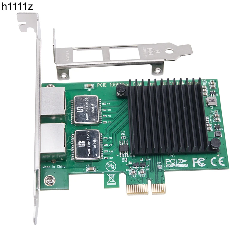 2Port Network Card I350-T2 I350AM2 Chip PCI Express X1 to Dual RJ45 NIC 10/100/1000Mbps Gigabit Ethernet Lan Card for PC Desktop