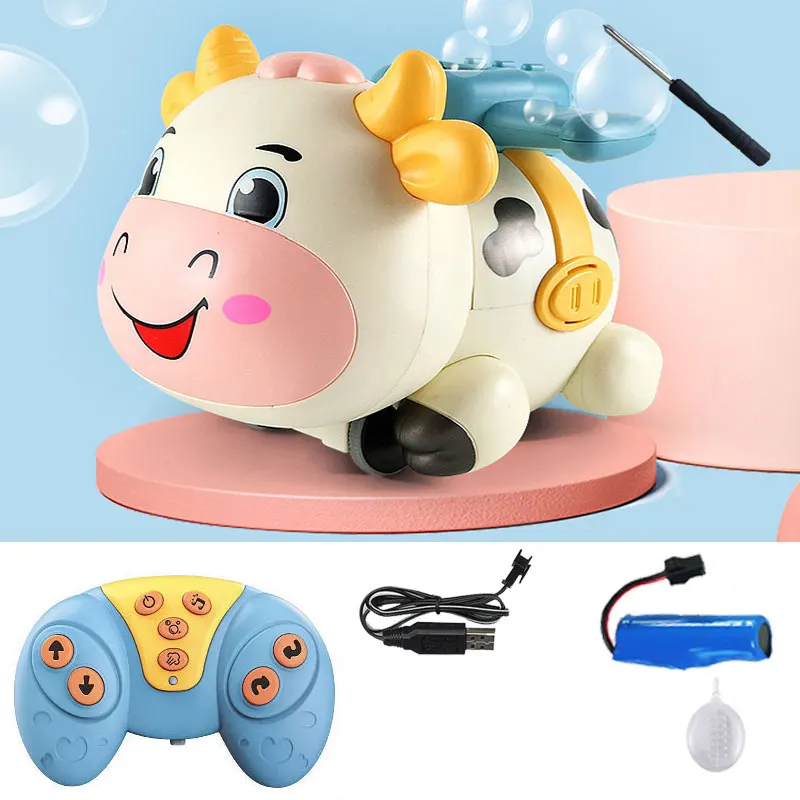 RC Pig Kids Bubble Machine Robot Animal Spray Fog Music Electronic Cow UBS Charge Electric Pet Children Gift