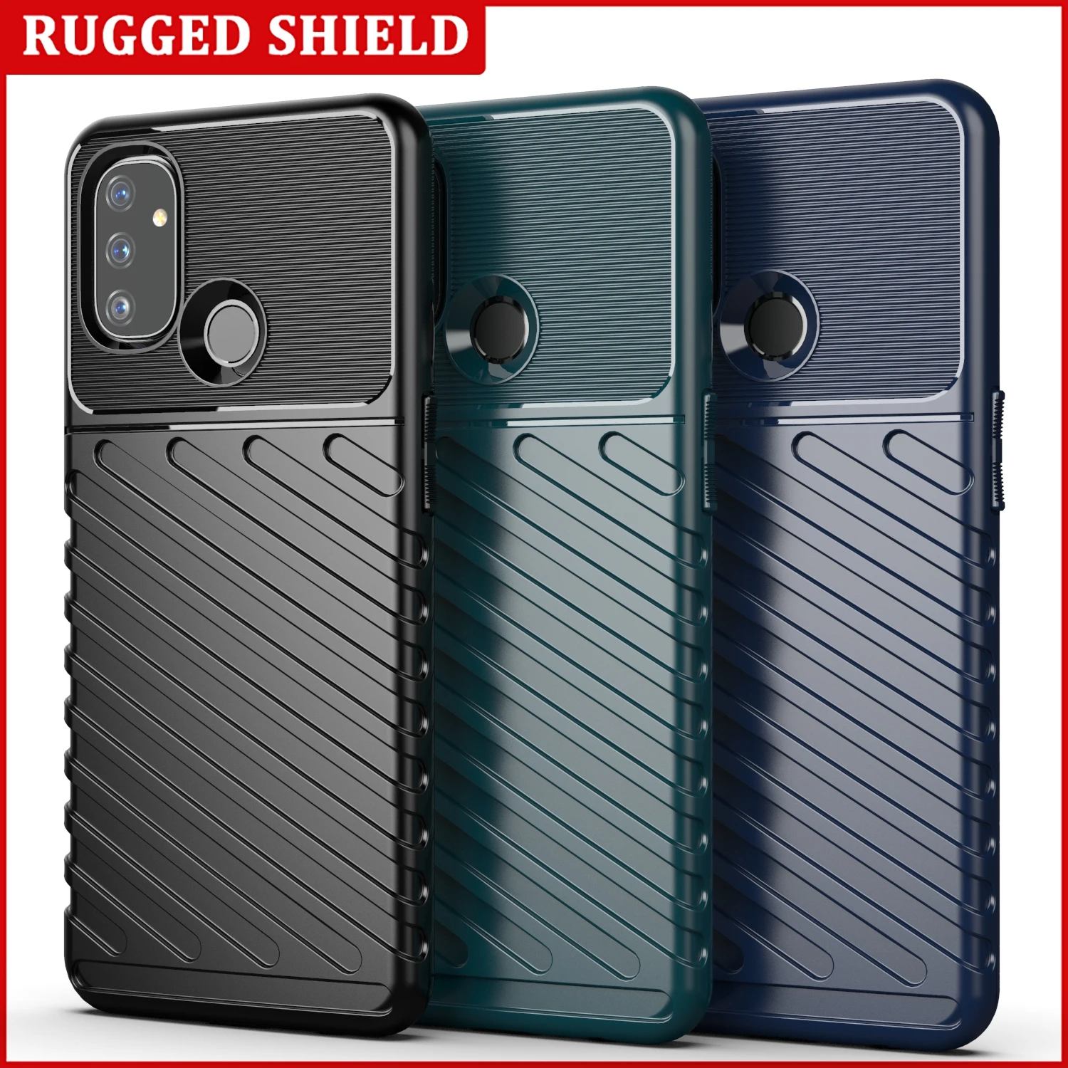 Luxury Shockproof Silicone Phone Case for OnePlus Nord N10 5G/N100 - Soft TPU Protective Cover