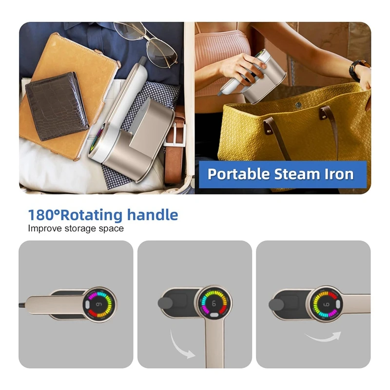 AD24-Steamer For Clothes, 6 Modes Garment Steamer, Portable Compact Clothes Steamer Ironing Machine For Home Travel