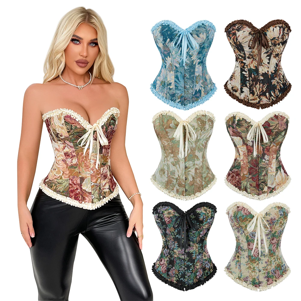 

Gothic Sexy Bustiers Lingerie Women Elegant Lolita Overbust Corset Shapers Ladies Bustier Top Shapewear Streetwear