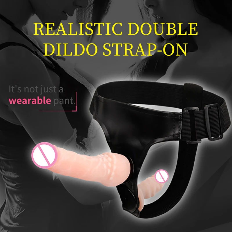 

Double Penis Dual Ended Strapon Ultra Elastic Harness Belt Strap On Dildo Adult Sex Toys for Woman Couples Anal Soft Dildos