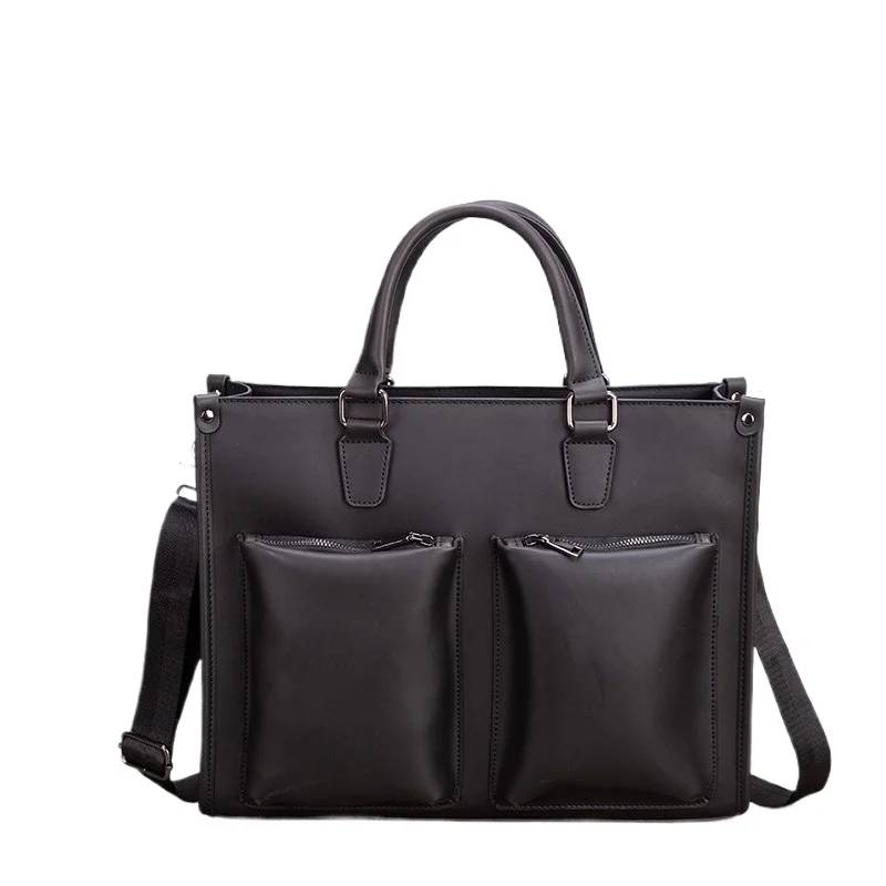 New Vintage Men's Briefcase - Multi-functional Business Handbag with Large Capacity - Outdoor Single-shoulder Crossbody Bag