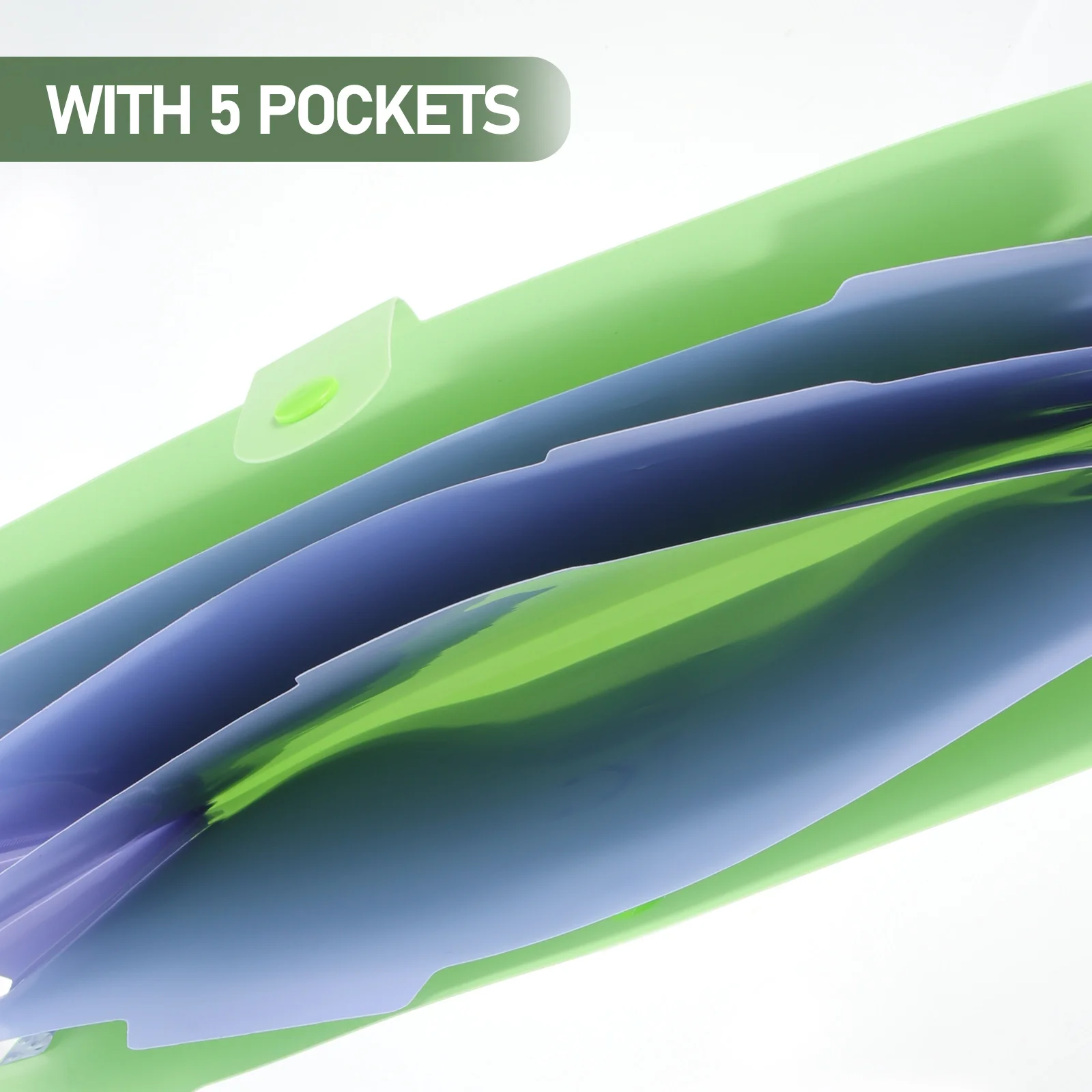

5 Pockets Folder Plastic Snap Closure Document Organizer A4 Letter Size Portable Folder For Office
